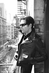 AVENUE D BLACK LEATHER JACKET (CROPPED) (MENS)