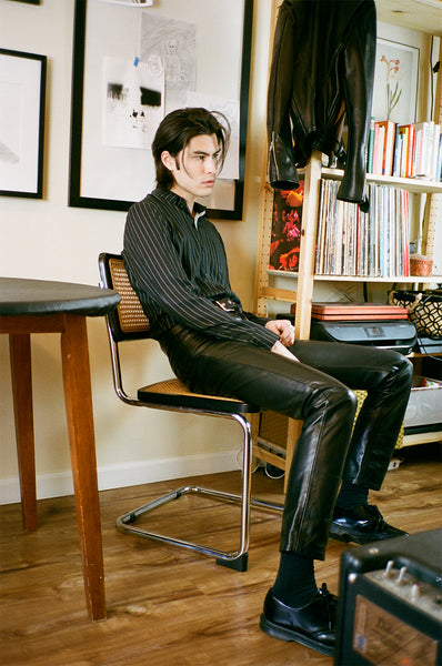 HEARTBREAKER BLACK LEATHER PANTS (Slim Fit)