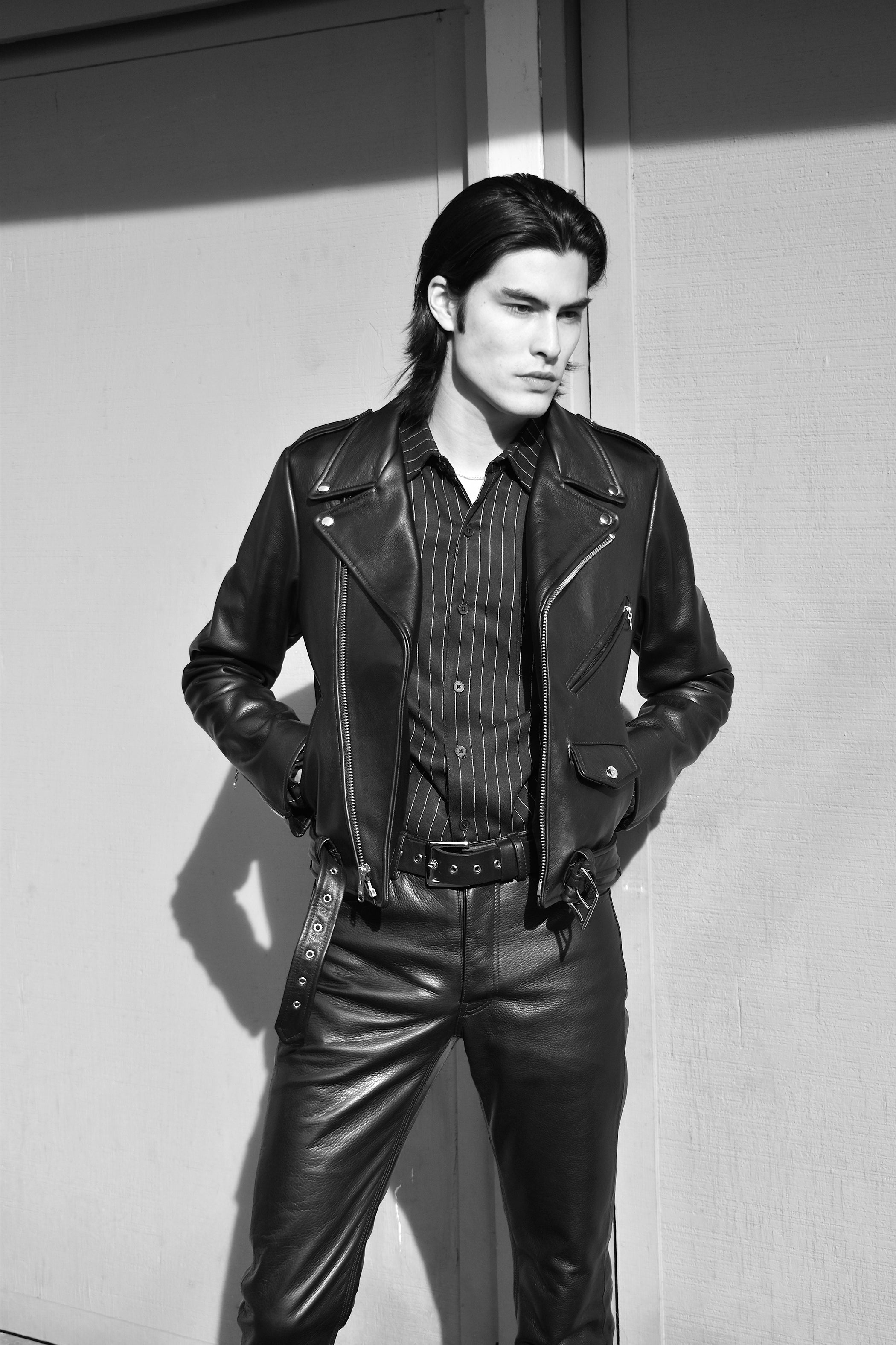 CROPPED BOWERY - BLACK LEATHER JACKET (MENS) *BEST SELLER