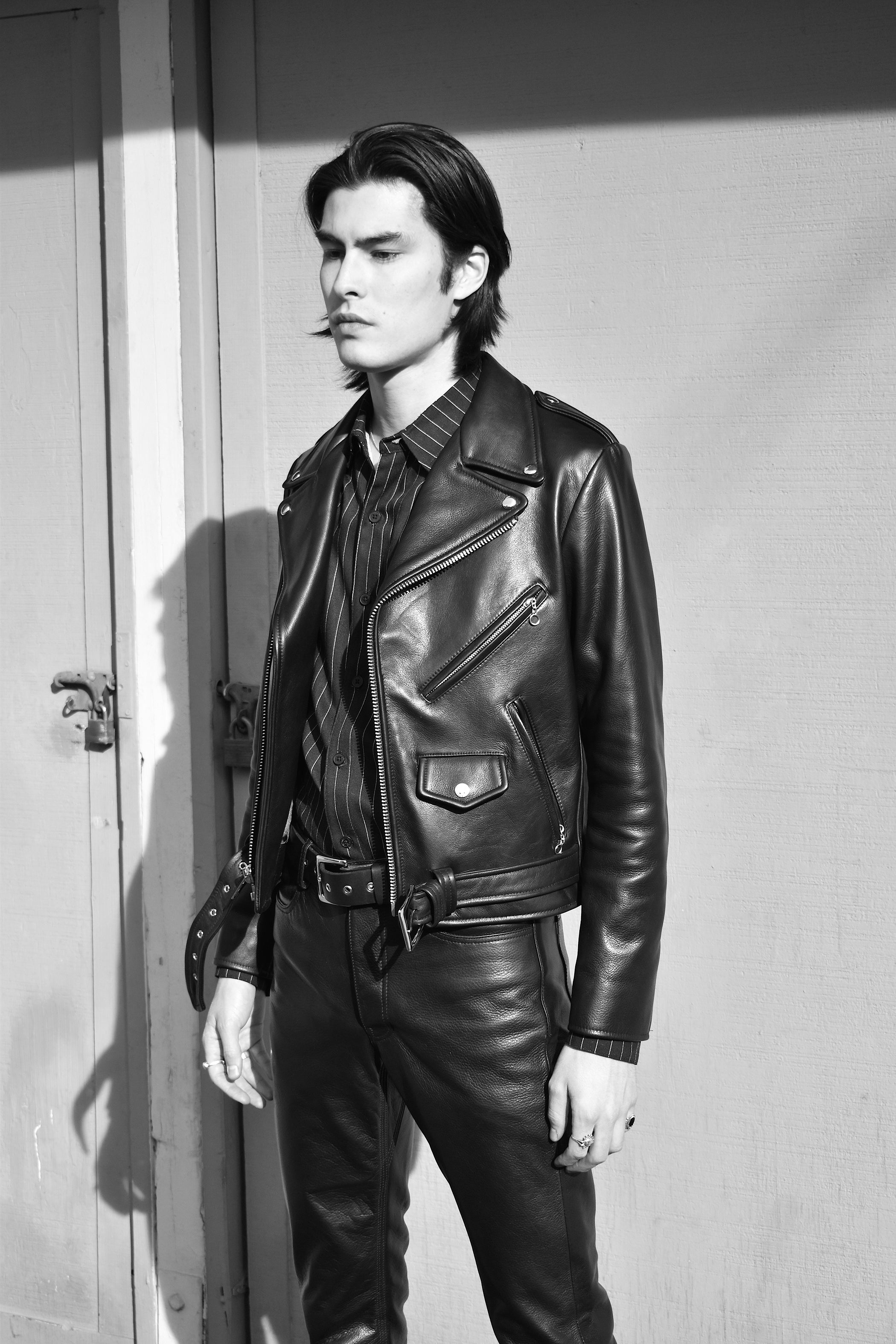 CROPPED BOWERY - BLACK LEATHER JACKET (MENS) *BEST SELLER