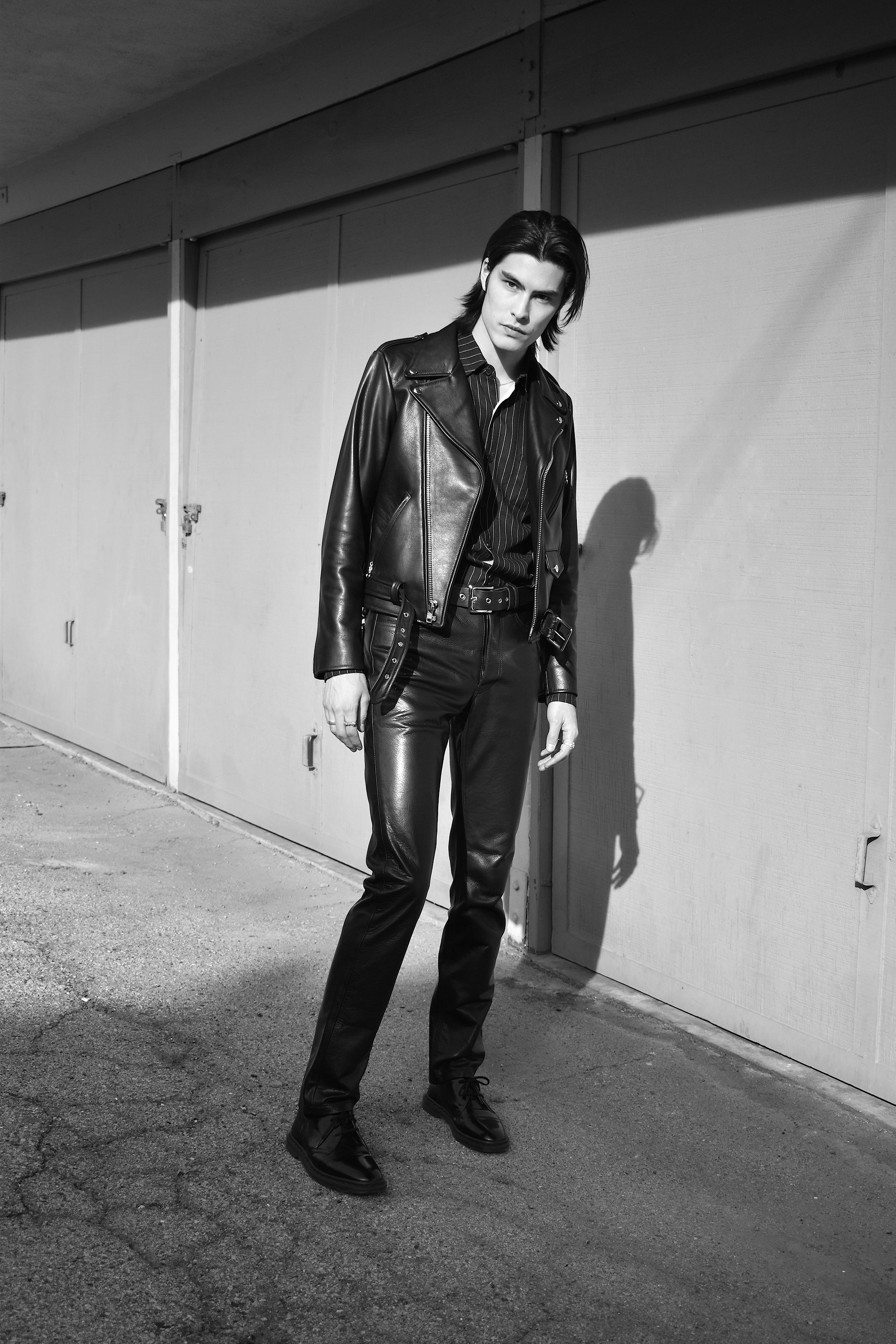 CROPPED BOWERY - BLACK LEATHER JACKET (MENS) *BEST SELLER