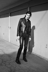 CROPPED BOWERY - BLACK LEATHER JACKET (MENS) *BEST SELLER