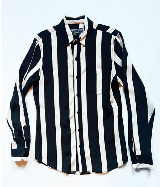 BLACK CAT BONE Black And Cream Stripe Shirt