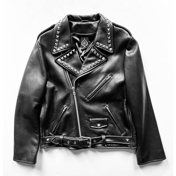 ONE-OF-A-KIND BLACK LEATHER BIKER JACKET #22