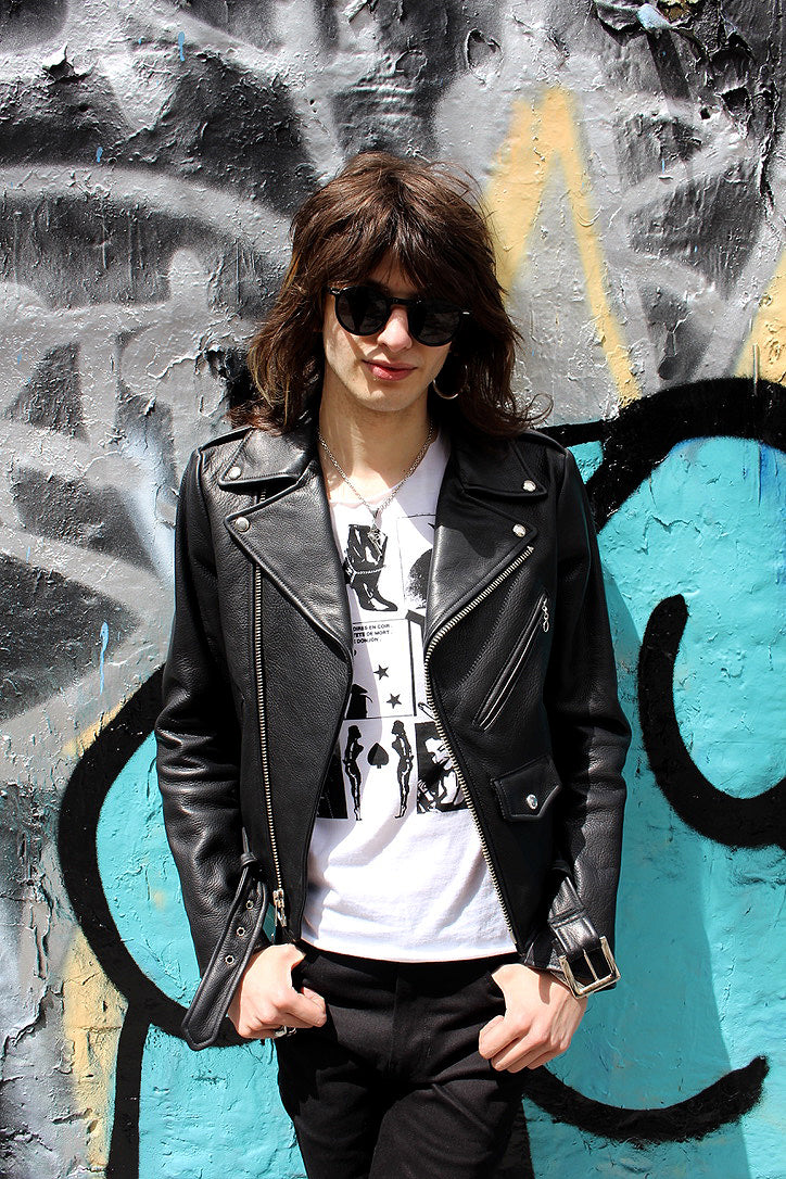 CROPPED BOWERY - BLACK LEATHER JACKET (MENS) *BEST SELLER