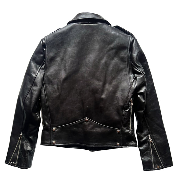 HORSEHIDE CROPPED AVENUE D BLACK LEATHER JACKET – THE CAST