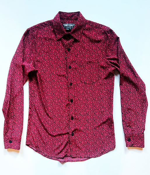 I CAN'T HIDE Red and Black Animal Print Shirt