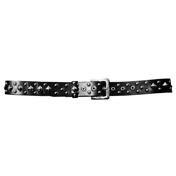 KING ROCKER PYRAMID STUD BLACK LEATHER BELT