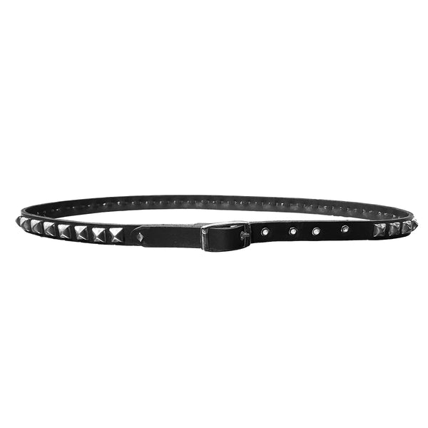 RUNAWAY PYRAMID STUD BLACK LEATHER BELT