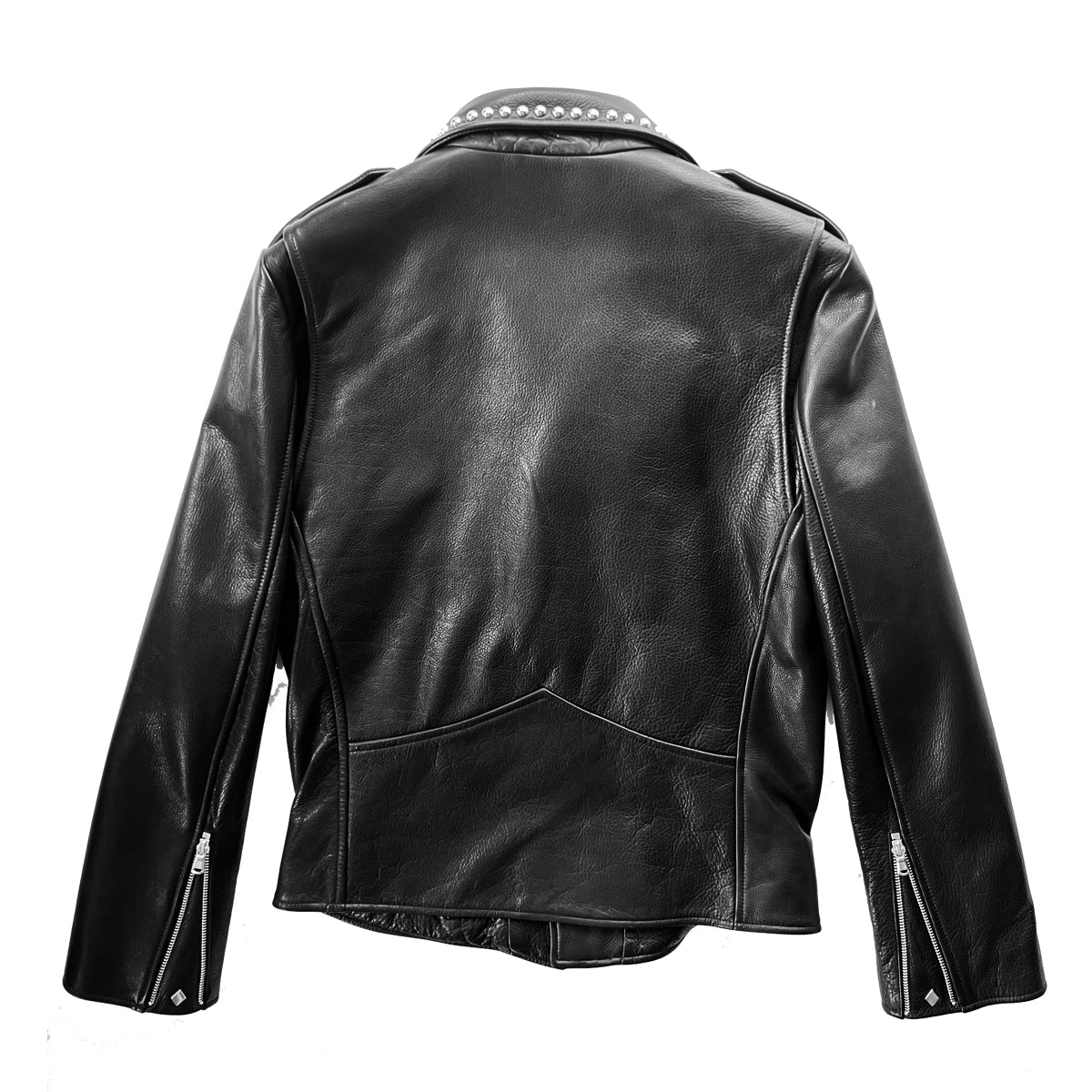 STUDDED BOWERY BLACK LEATHER JACKET (MENS)
