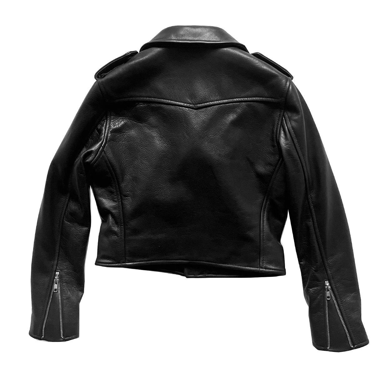 CROPPED ESSEX BLACK LEATHER JACKET (WOMENS)