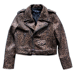 CROPPED BOWERY LEOPARD LEATHER JACKET (WOMENS)