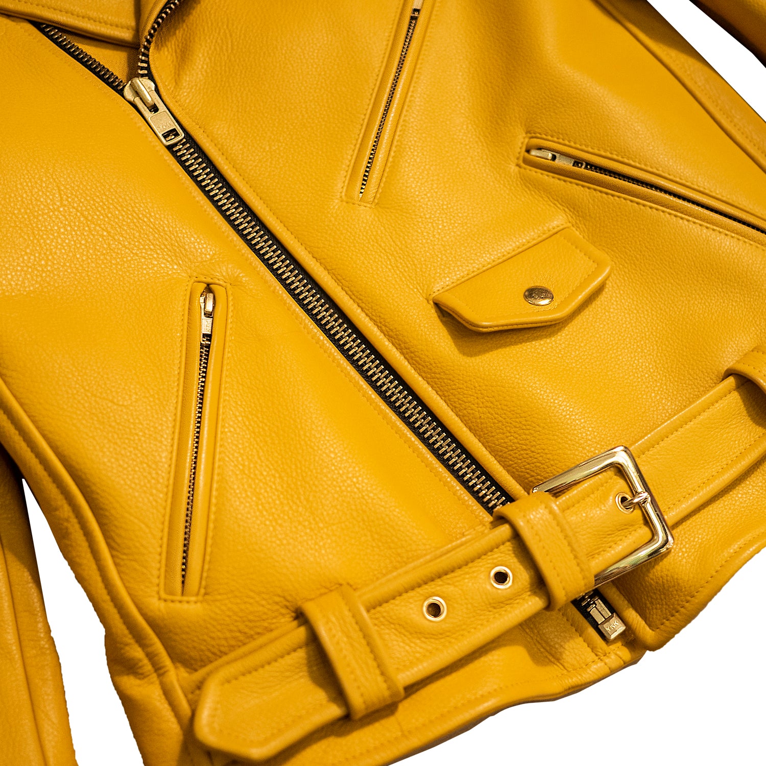 BOWERY JACKET - S / YELLOW w/ SNAKESKIN LINING + GOLD HARDWARE