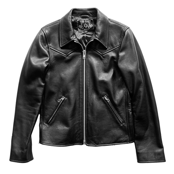 BILLIE BLACK LEATHER JACKET (w/BLACK LINING)