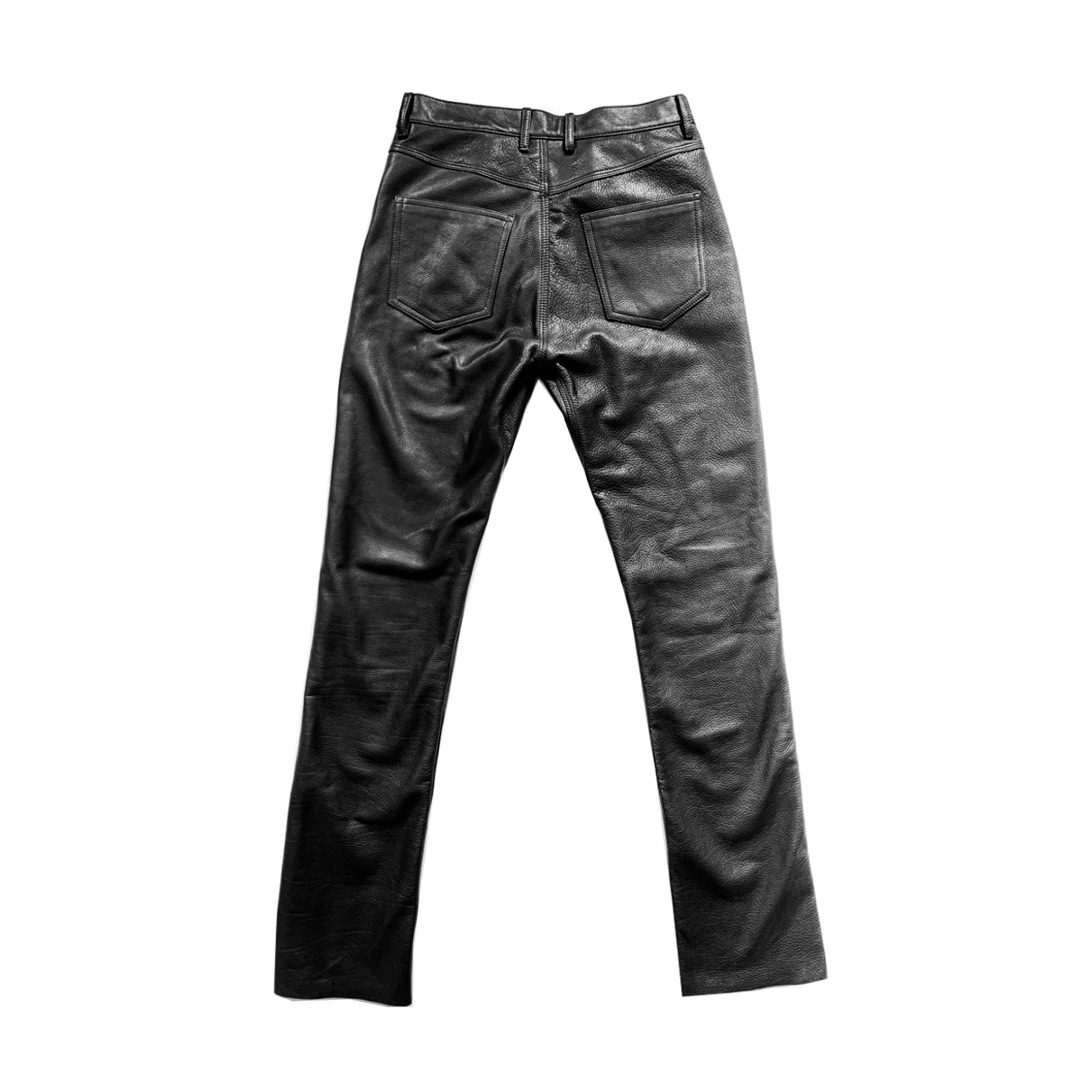 CIGARETTE BLACK LEATHER PANTS (Straight Leg)