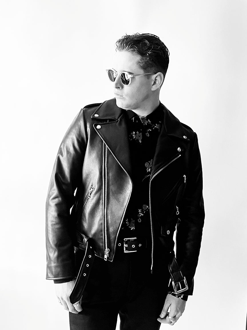 CROPPED BOWERY - BLACK LEATHER JACKET (MENS) *BEST SELLER