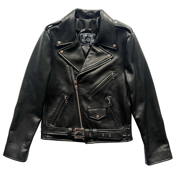 CROPPED BOWERY - BLACK LEATHER BIKER JACKET (MENS) *BEST SELLER