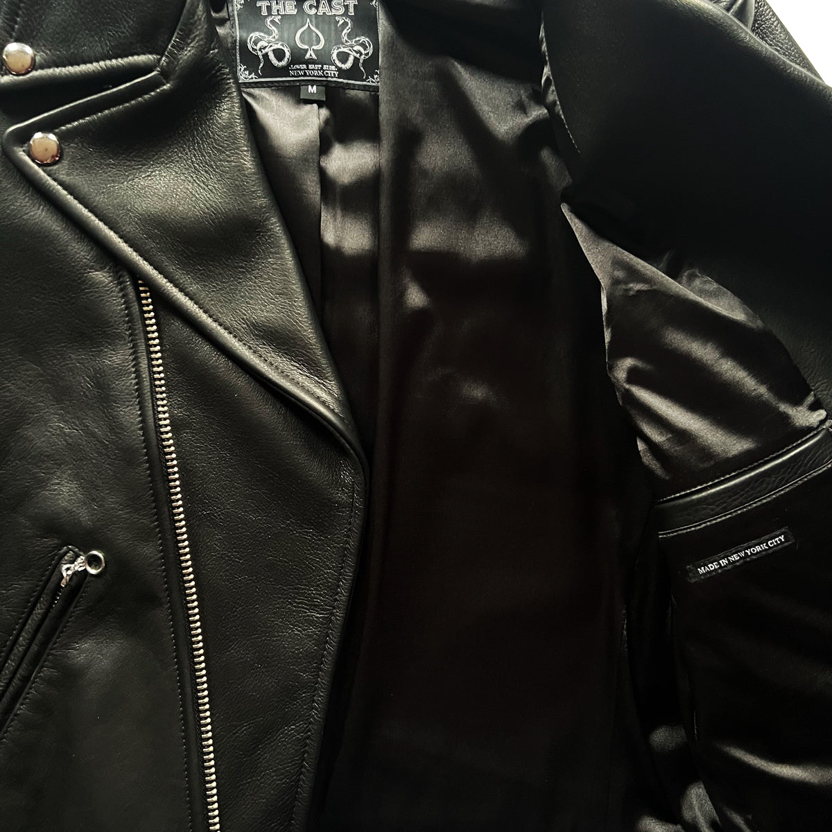 CROPPED BOWERY - BLACK LEATHER JACKET (MENS) *BEST SELLER