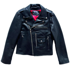 AVENUE D BLACK LEATHER JACKET (CROPPED) (MENS)