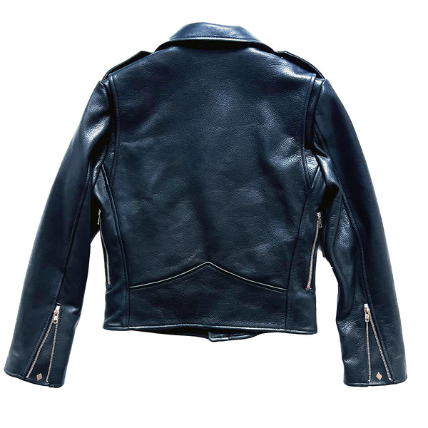 AVENUE D BLACK LEATHER BIKER JACKET (CROPPED) (MENS) – THE CAST