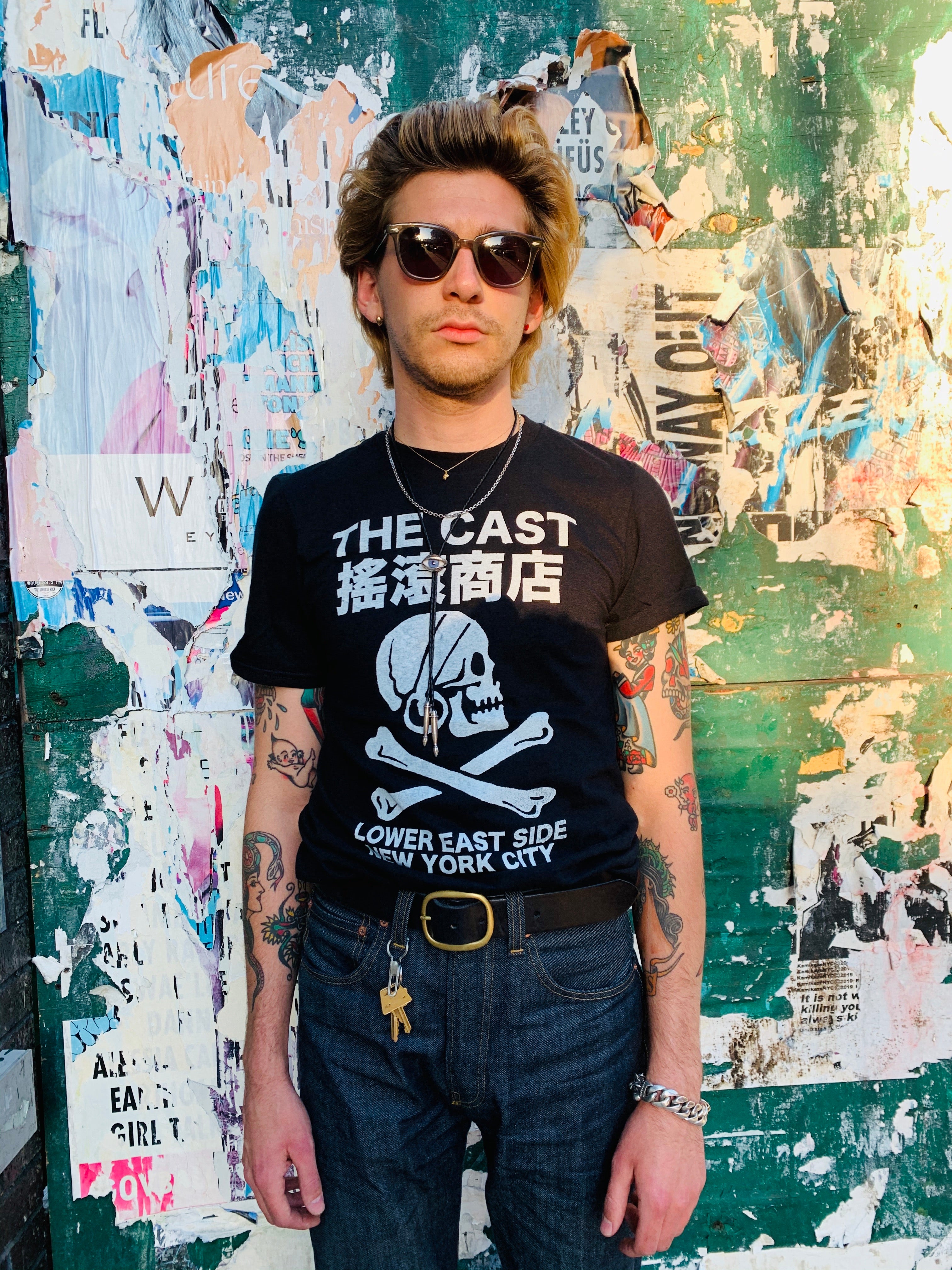 THE CAST NYC SKULL & CROSSBONES T-SHIRT - BLACK