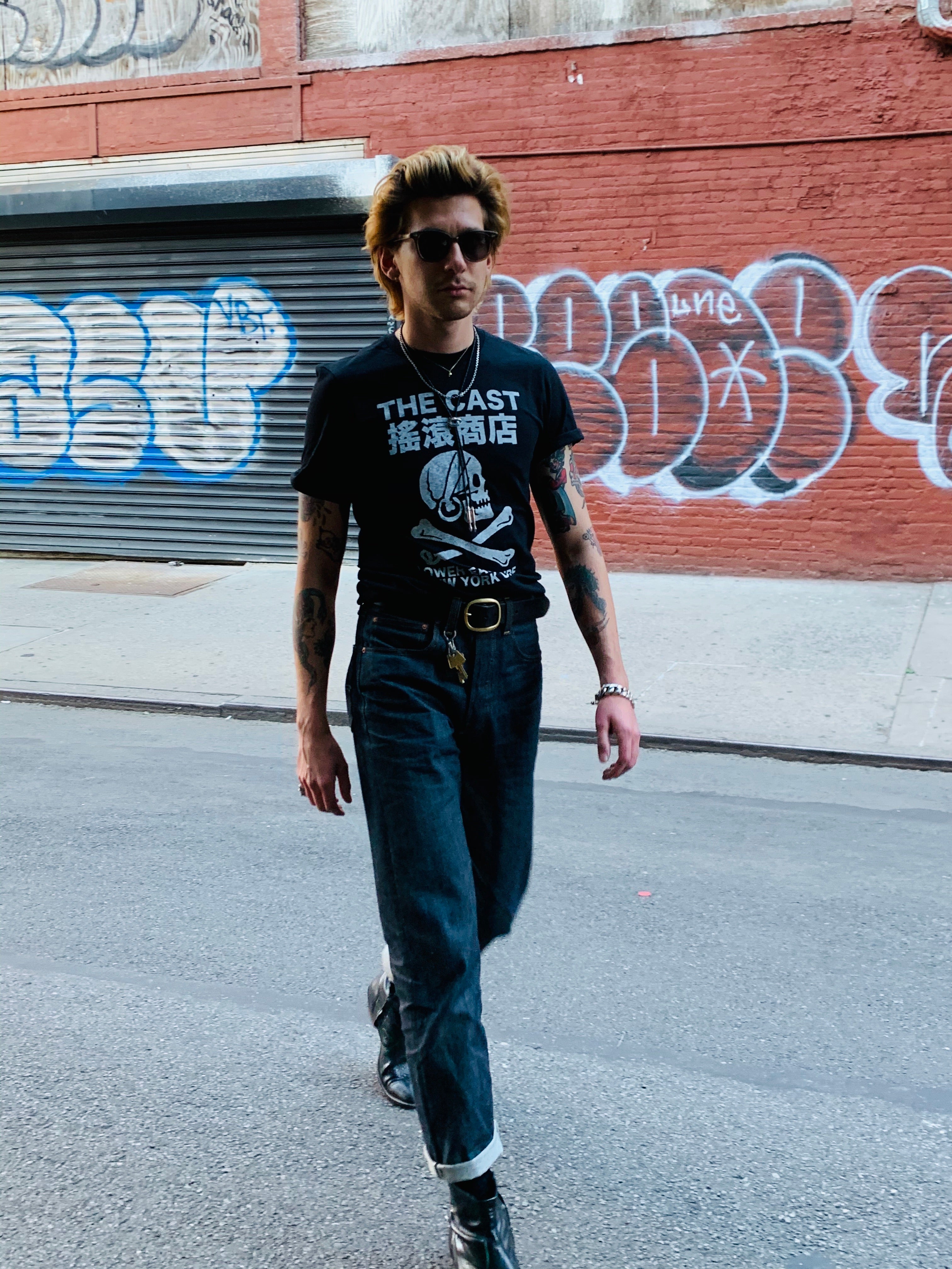 THE CAST NYC SKULL & CROSSBONES T-SHIRT - BLACK