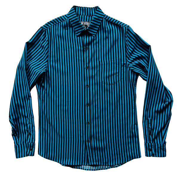 ITS COLD OUTSIDE Black And Blue Stripe Shirt