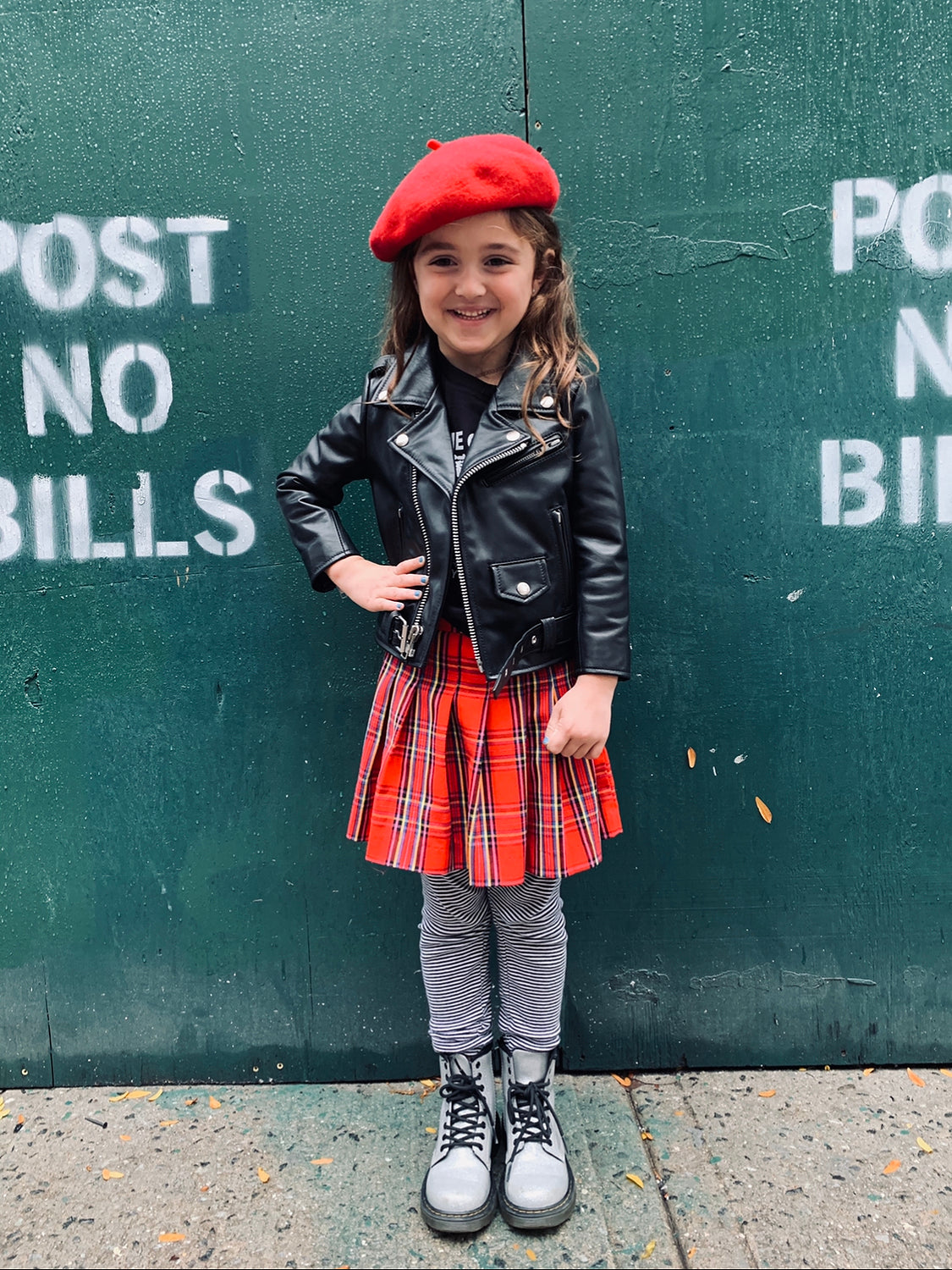 KIDS BOWERY BLACK LEATHER JACKET (SIZE 2 THRU 12)
