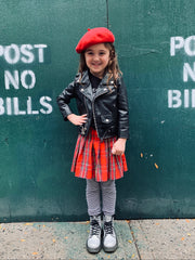 KIDS BOWERY BLACK LEATHER JACKET (SIZE 2 THRU 12)