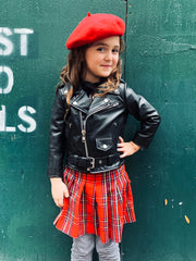 KIDS BOWERY BLACK LEATHER JACKET (SIZE 2 THRU 12)