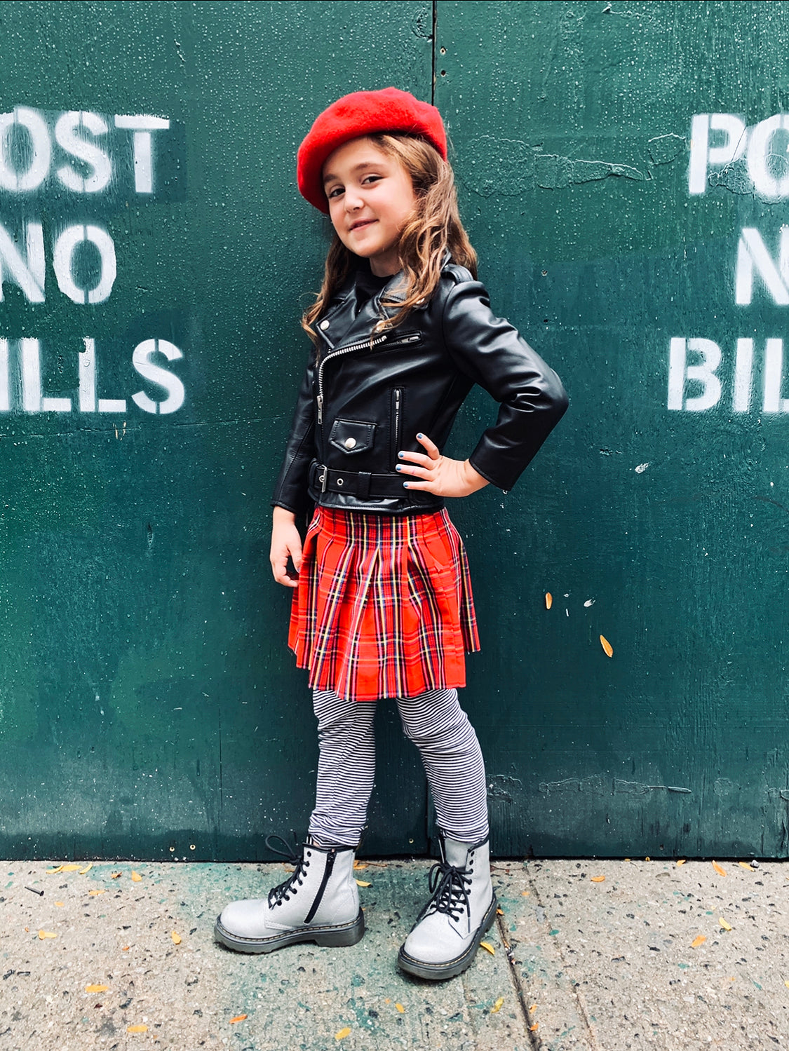 KIDS BOWERY BLACK LEATHER JACKET (SIZE 2 THRU 12)