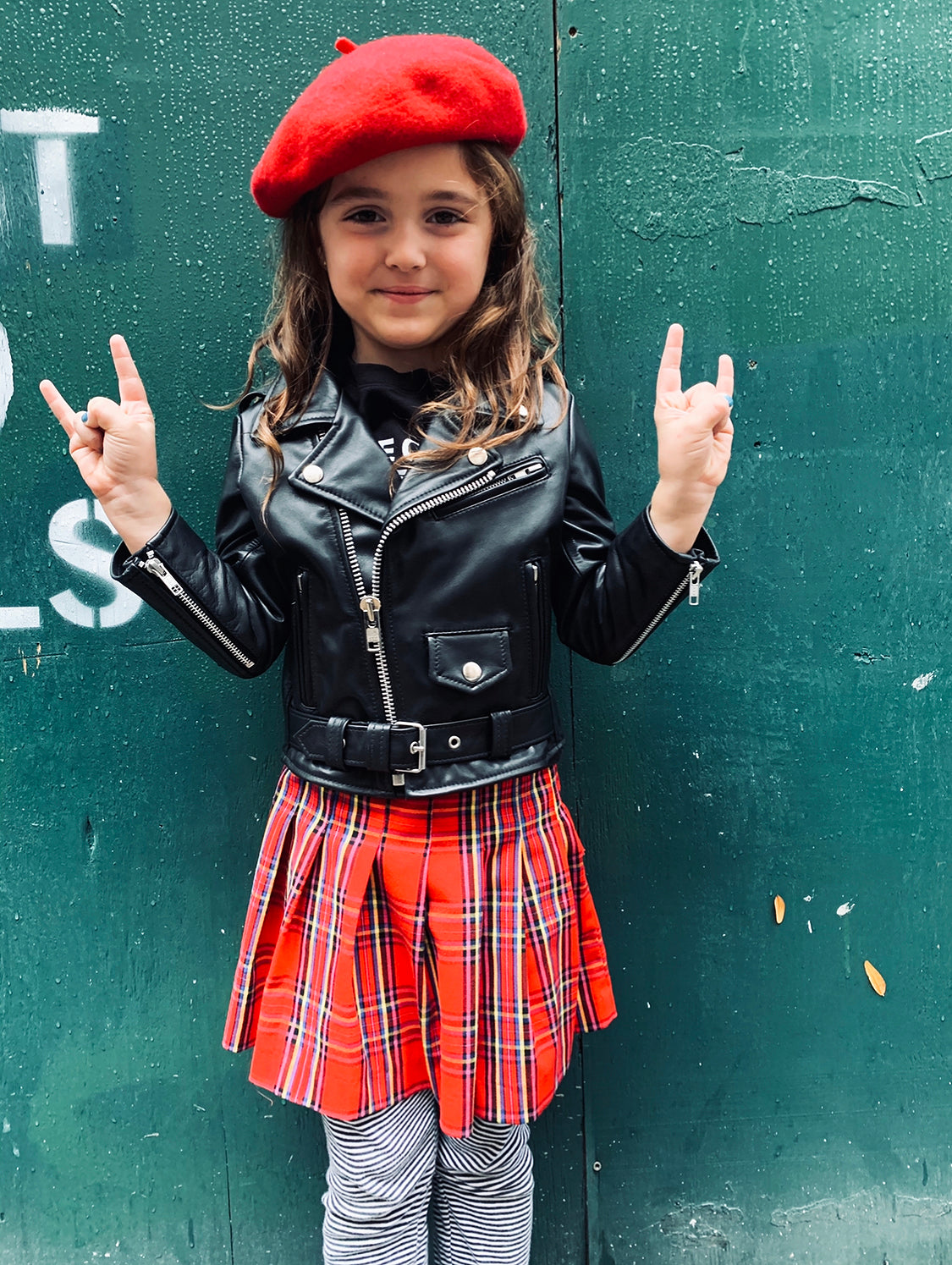 KIDS BOWERY BLACK LEATHER JACKET (SIZE 2 THRU 12)