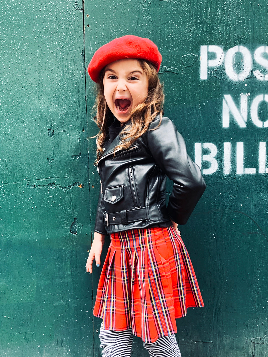 KIDS BOWERY BLACK LEATHER JACKET (SIZE 2 THRU 12)