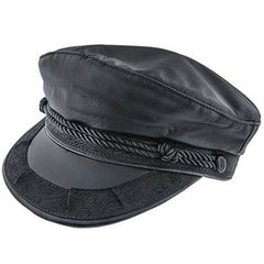 Greek Fisherman Hat (Black Leather)