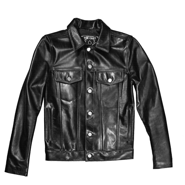 SIXTY EIGHT LEATHER TRUCKER JACKET