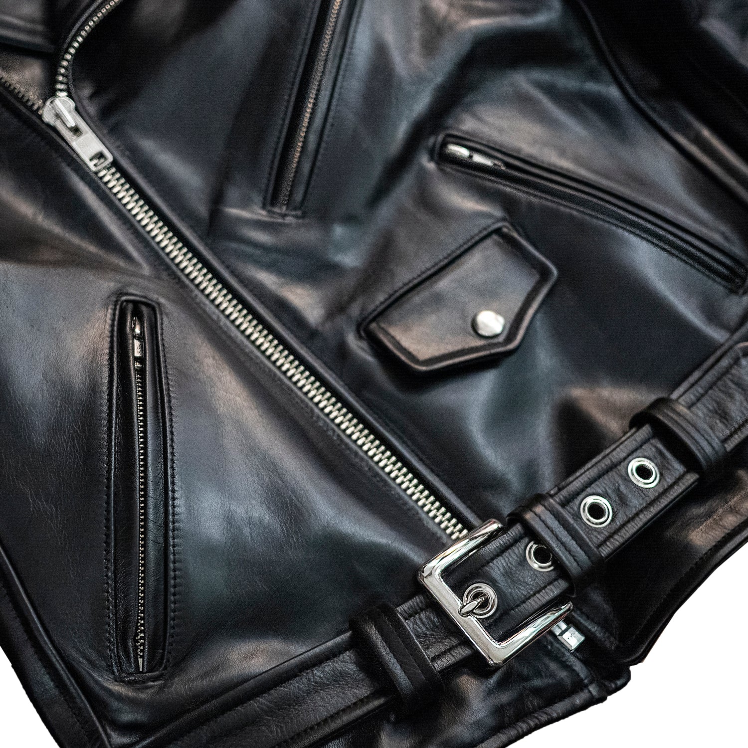 BOWERY BLACK LEATHER JACKET - Black Luster