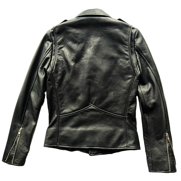Leather jacket with red sale lining