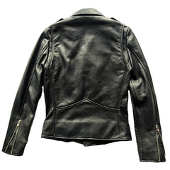 BOWERY BLACK LEATHER JACKET (CRIMSON RED LINING)