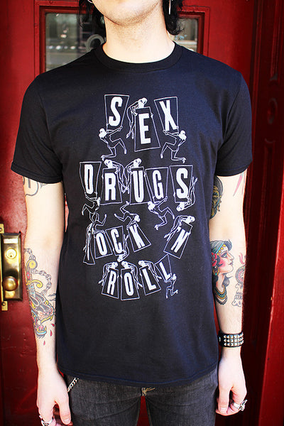 SEX DRUGS ROCK N ROLL T-SHIRT (BLACK) – THE CAST