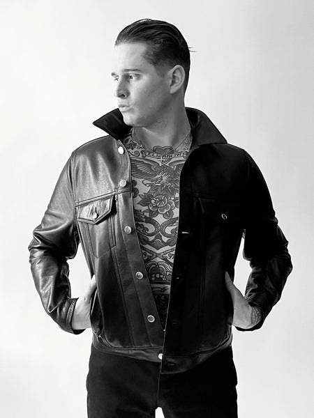 A LEATHER【NEW】TRUCKER JACKET サイズ56 SIXTY EIGHT LEATHER TRUCKER JACKET – THE CAST