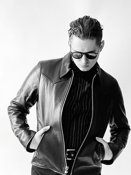 BILLIE BLACK LEATHER JACKET (w/BLACK LINING) – THE CAST