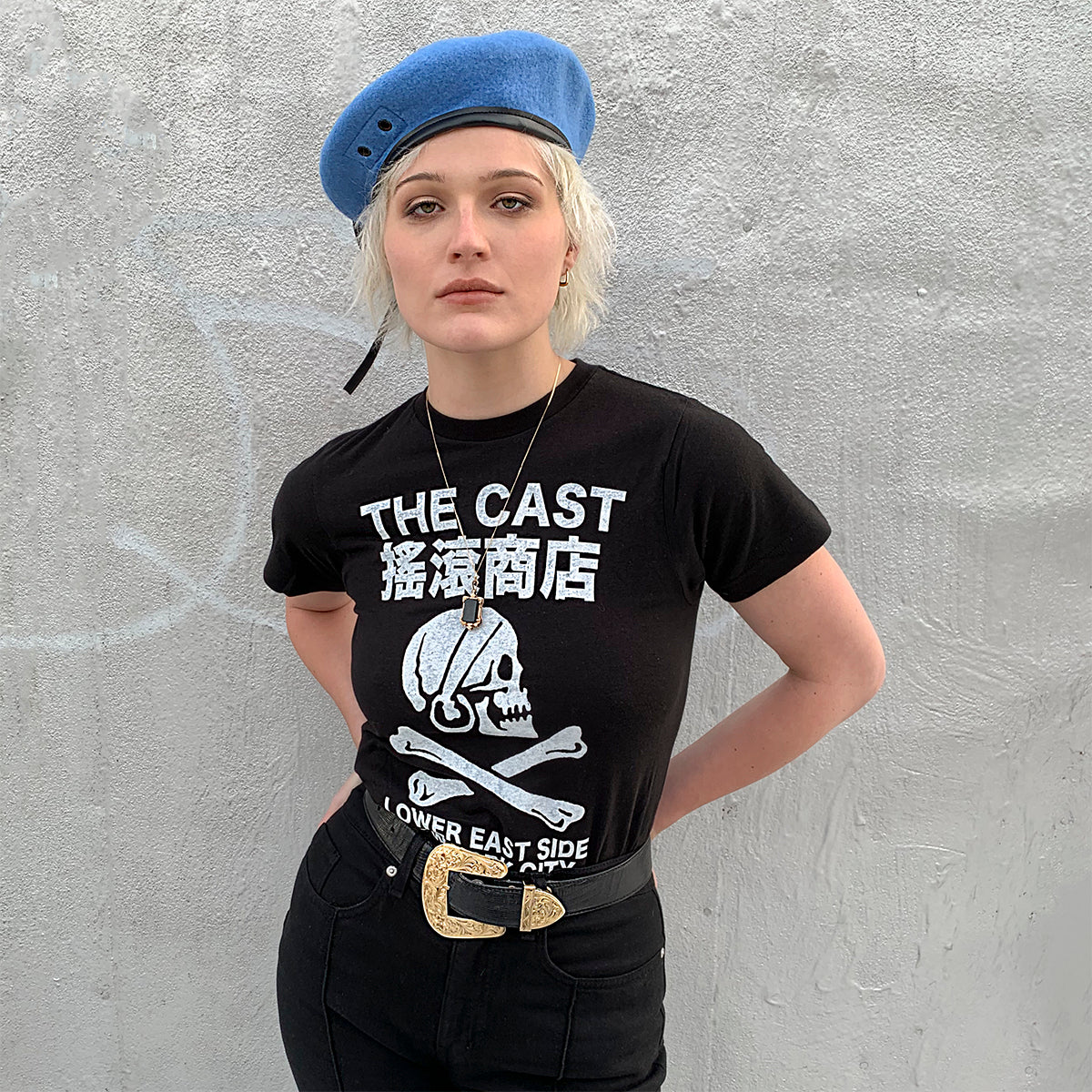 THE CAST NYC SKULL & CROSSBONES T-SHIRT - BLACK