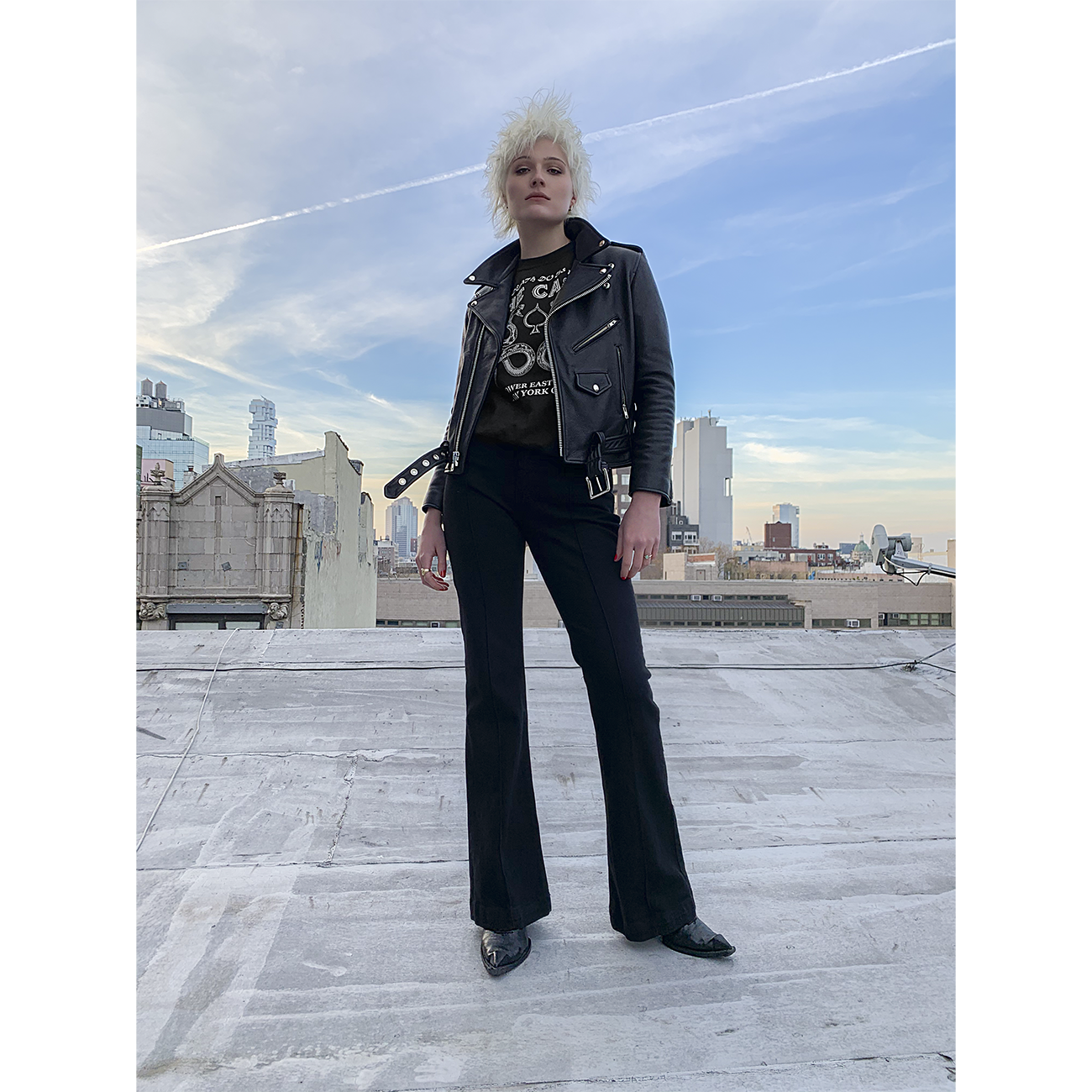 BOWERY BLACK LEATHER JACKET (WOMENS)
