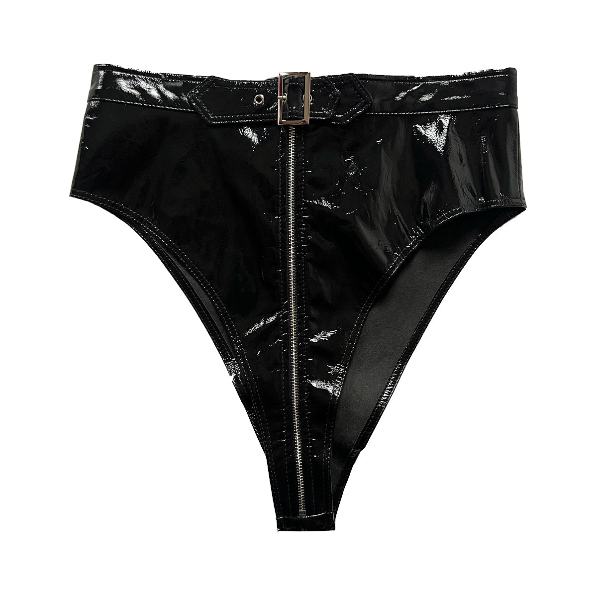 Faux Fur Low Rise Ladies Panties G-String Patent Leather Underwear