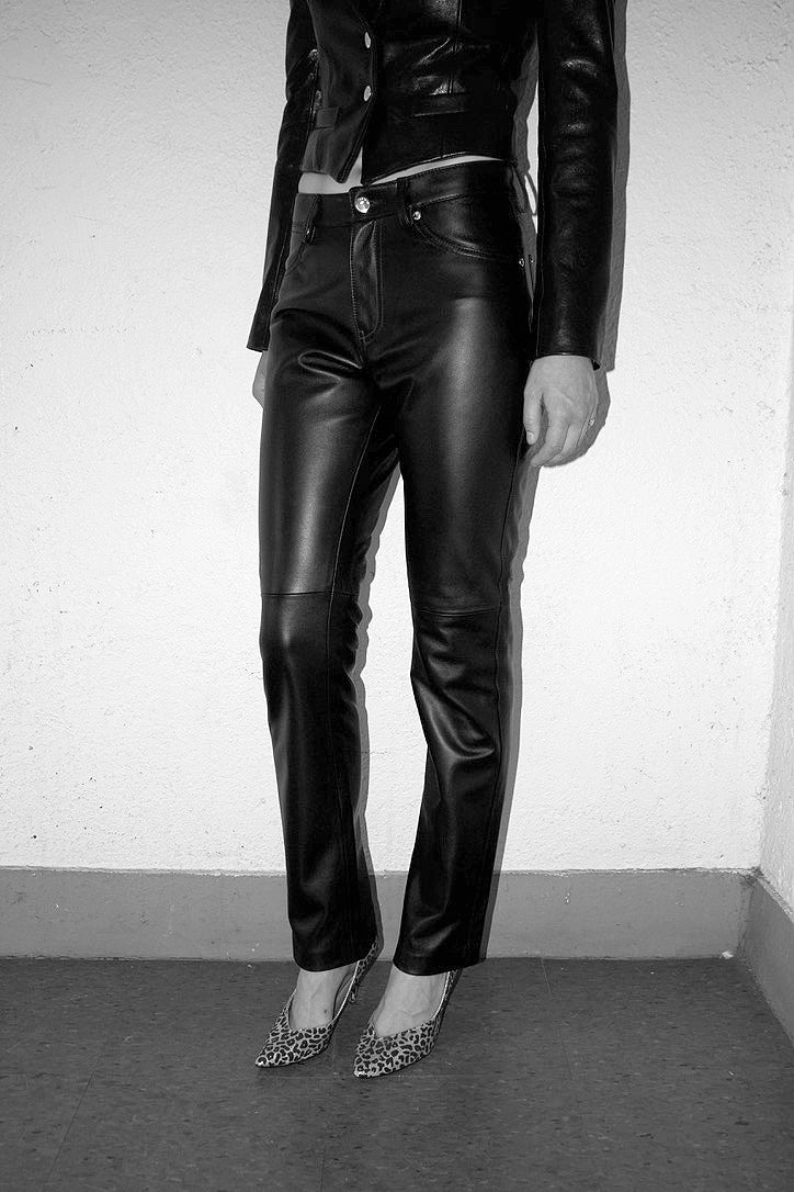 AVENUE A BLACK LEATHER PANTS