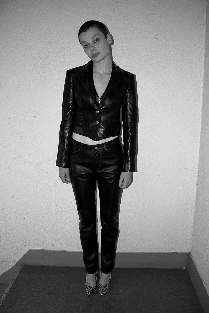 AVENUE A BLACK LEATHER PANTS