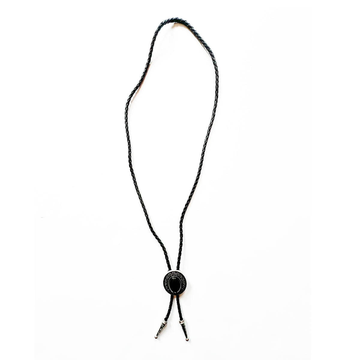 BLACK ONYX ORNATE BOLO TIE