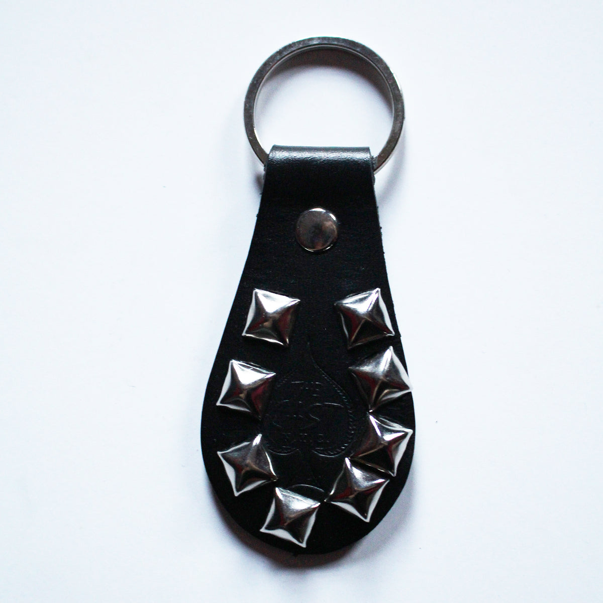 BOUND FOR HELL Studded Leather Keychain