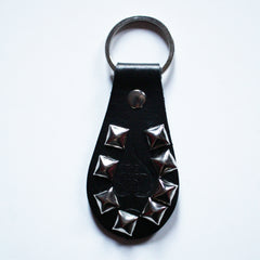 BOUND FOR HELL Studded Leather Keychain