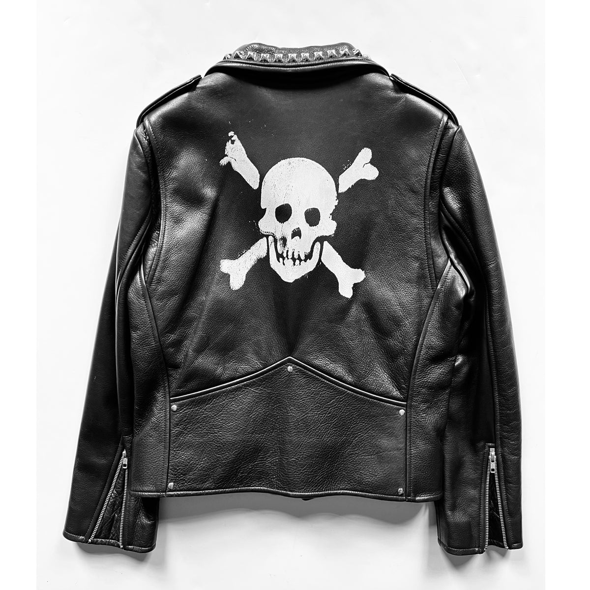 ONE-OF-A-KIND BLACK LEATHER BIKER JACKET #22